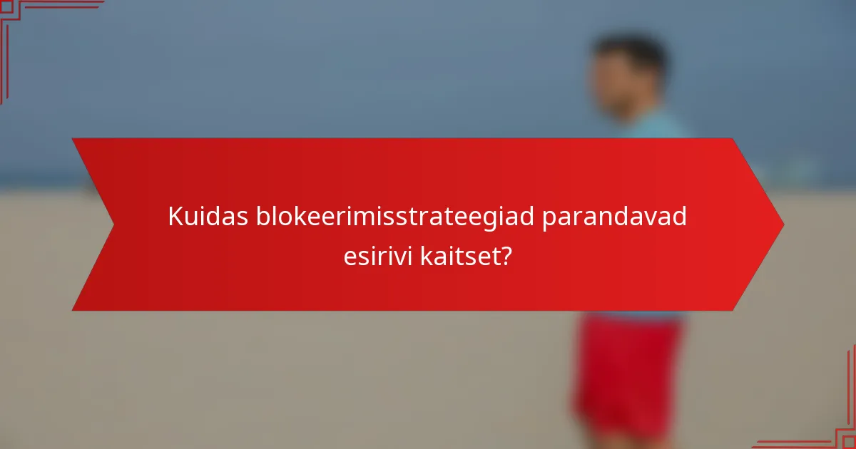 Kuidas blokeerimisstrateegiad parandavad esirivi kaitset?