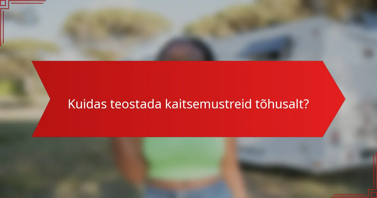 Kuidas teostada kaitsemustreid tõhusalt?