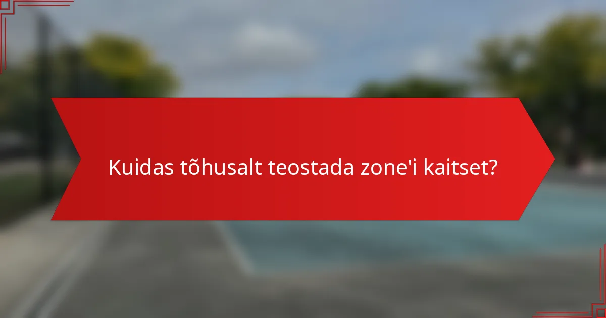 Kuidas tõhusalt teostada zone'i kaitset?
