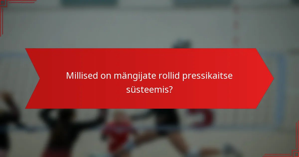 Millised on mängijate rollid pressikaitse süsteemis?