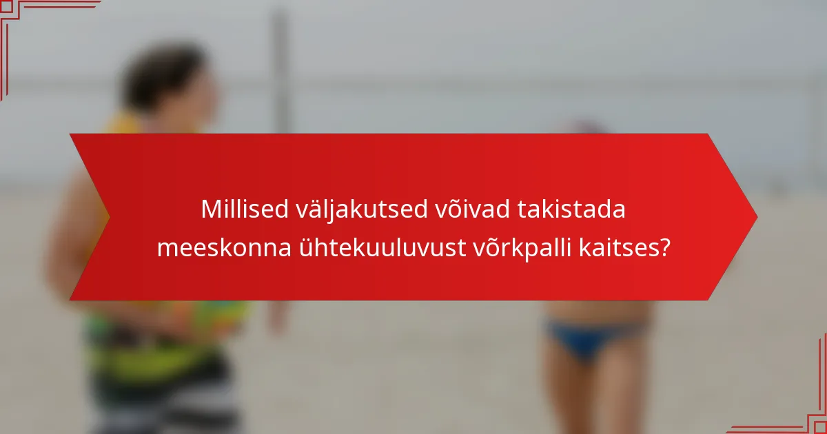 Millised väljakutsed võivad takistada meeskonna ühtekuuluvust võrkpalli kaitses?